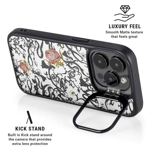Disney Snow White Roses and Character Silhouette iPhone 16 Pro Kickstand Case